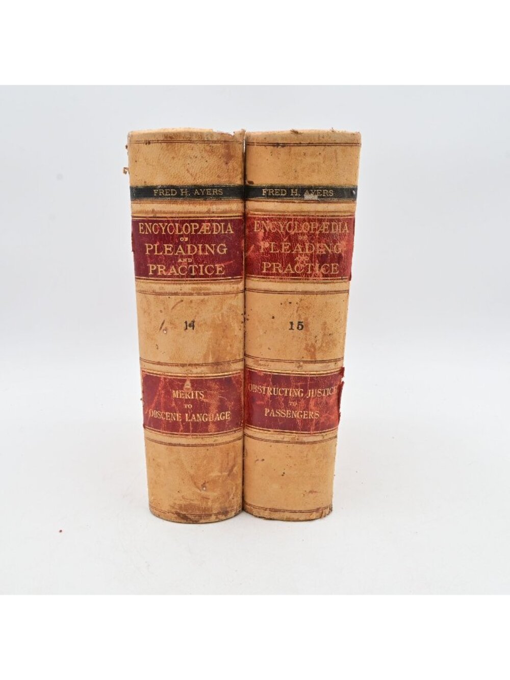 Encyclopedia Of Pleading & Practice Fred H. Ayers Volumes 14 & 15 Antique 1899